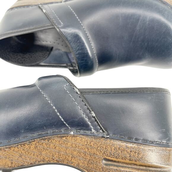 Dansko Professional Clogs Size 41 Indigo Leather Slip On Comfort Work Shoes - Picture 4 of 11